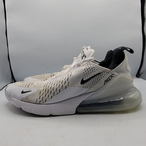 Nike Air Max 270 Mens 9 White Black Running Athletic Comfort Shoes AH8050-100 - Picture 5 of 15